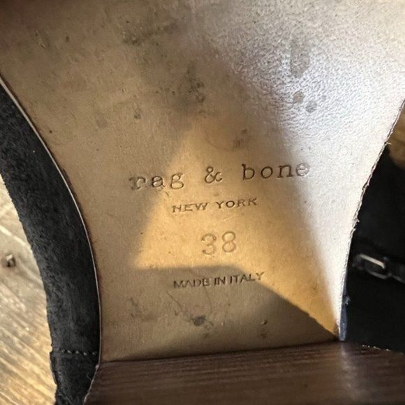 Womens Rag & Bone‎ Black Suede Ankle Heeled Booties Boots Size EUR 38 US 8 M GUC - Picture 6 of 6